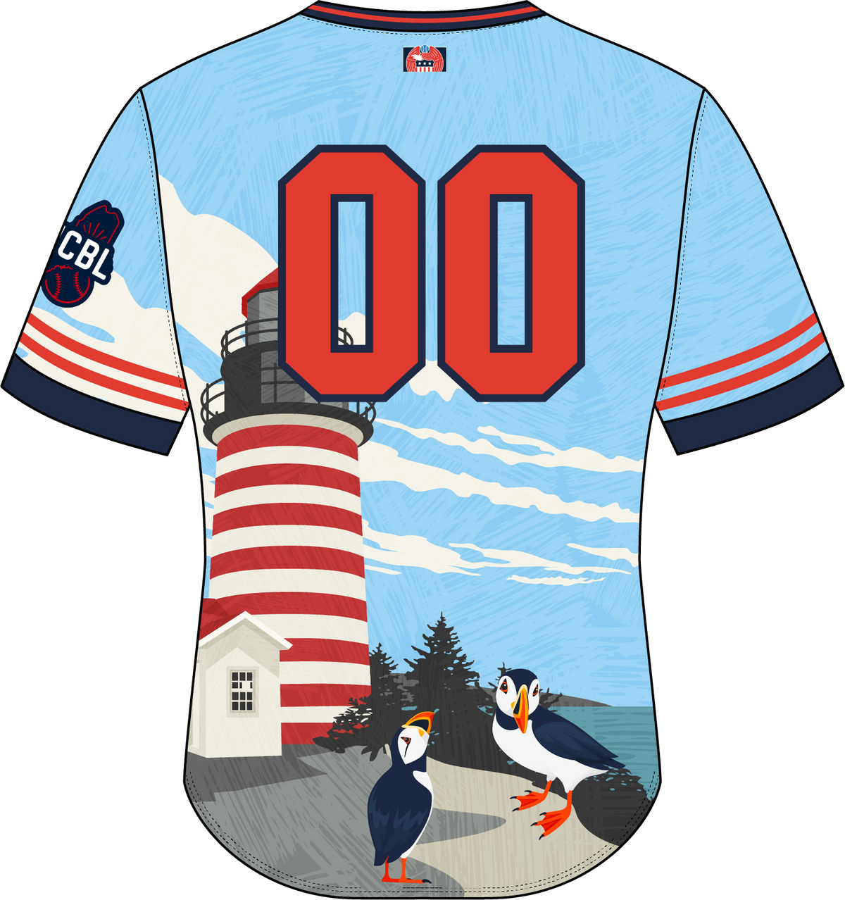 Fun V-Neck Puffins Game Jersey