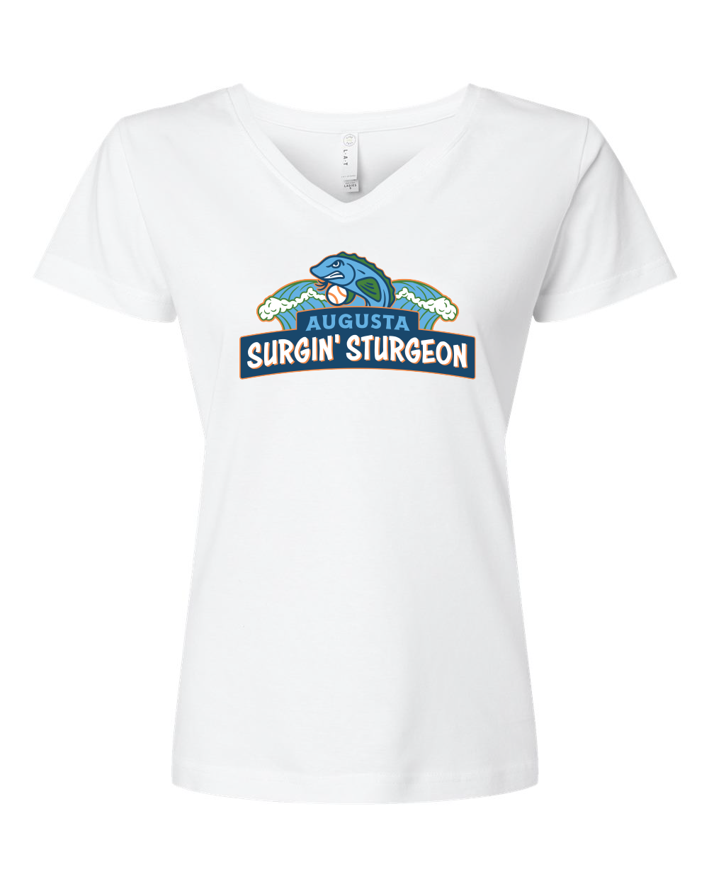 Surgin Sturgeon Women's V-Neck T-Shirt (Click to see all available colors)