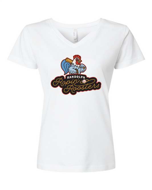 Ropin Roosters Women's V-Neck T-Shirt (Click to see all available colors)