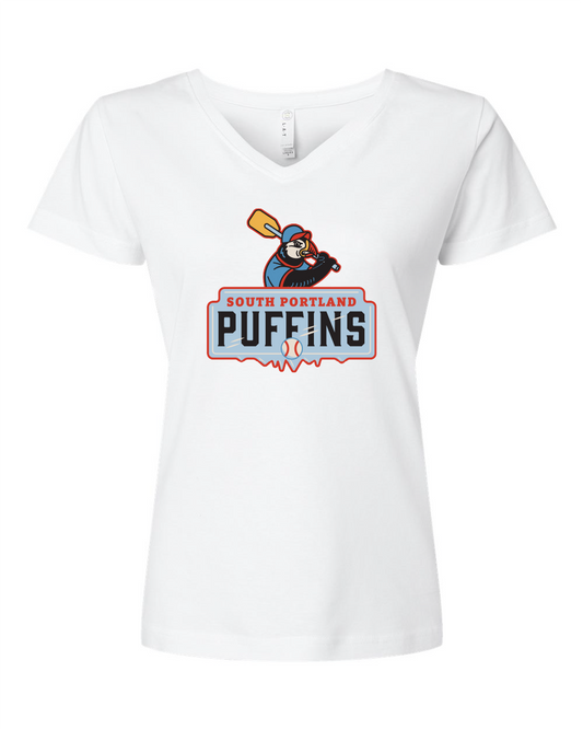 Puffins Women's V-Neck T-Shirt (Click to see all available colors)